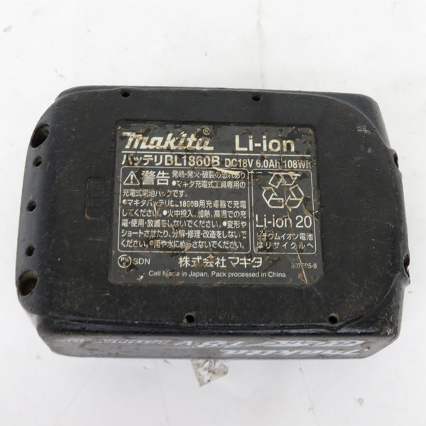 makita マキタ 18V 6.0Ah Li-ionバッテリ 残量表示付 雪マークなし 充電回数112回 BL1860B A-60464 中古