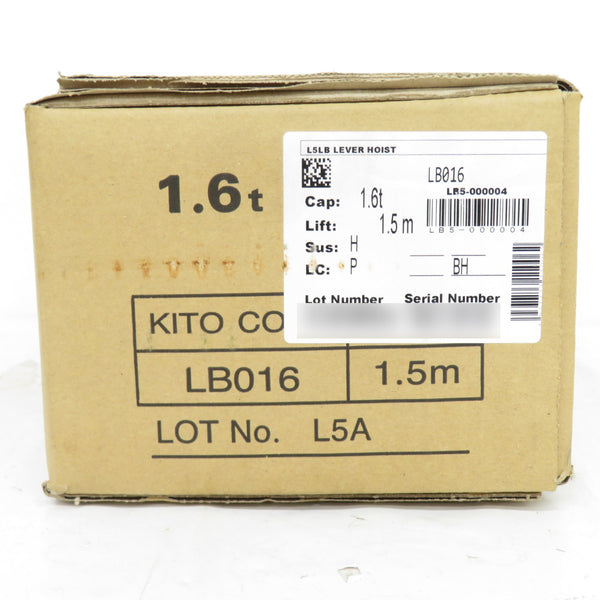 KITO (キトー) レバーブロックL5形 1.6t×1.5m LB016 未開封品