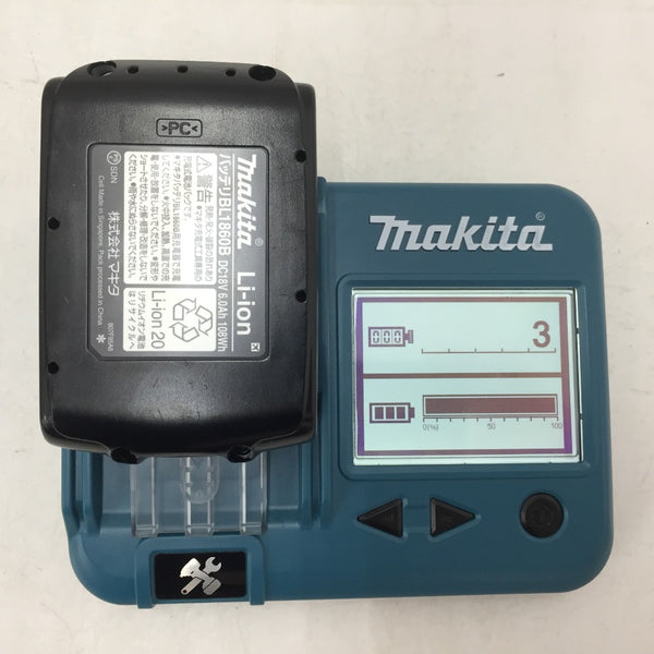 makita (マキタ) 18V 6.0Ah Li-ionバッテリ 残量表示付 雪マーク付 充電回数3回 BL1860B A-60464 中古美品