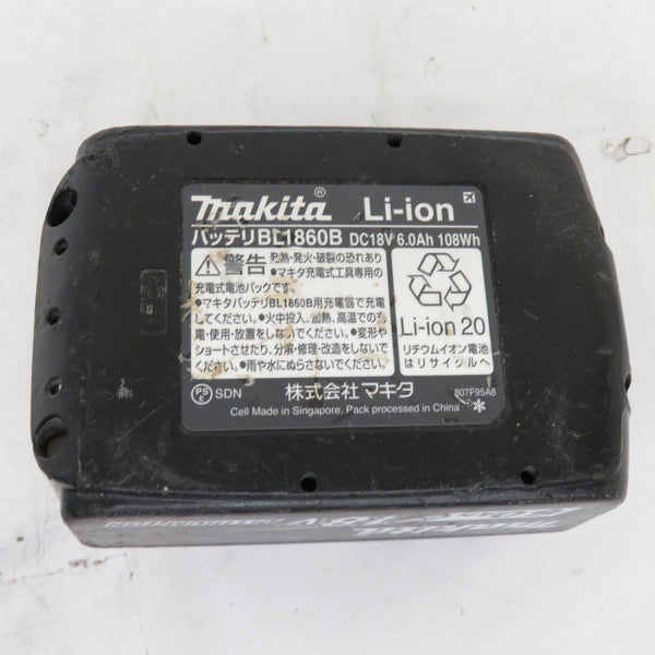 makita マキタ 18V 6.0Ah Li-ionバッテリ 残量表示付 雪マーク付 充電回数14回 BL1860B A-60464 中古