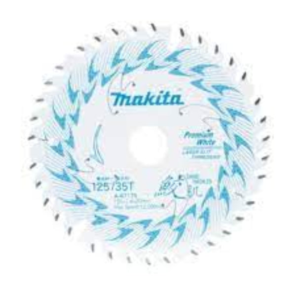 makita (マキタ) レーザースリットチップソー 鮫肌プレミアムホワイト 集成材・一般木材用 外径125mm 刃数35 刃先厚1.4mm 内径20mm A-67175 未使用品