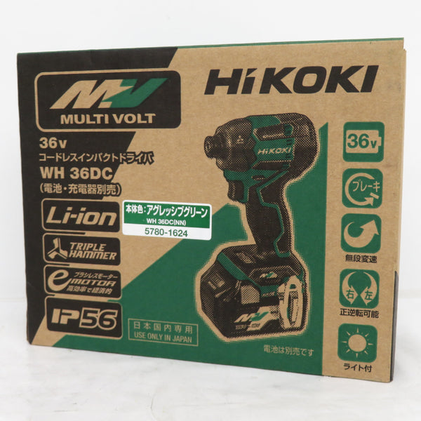 HiKOKI (ハイコーキ) マルチボルト36V対応 コードレスインパクトドライバ アグレッシブグリーン 本体のみ WH36DC(NN) 未使用品