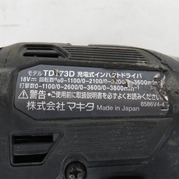 makita (マキタ) 18V対応 充電式インパクトドライバ 黒 本体のみ TD173D 中古