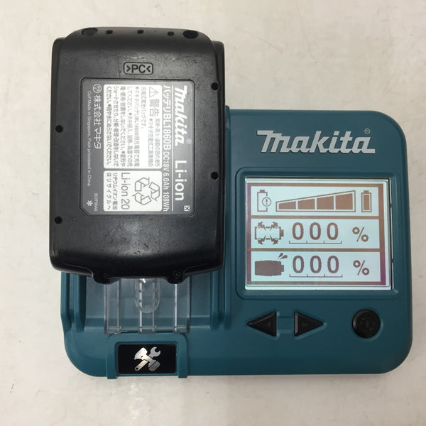 makita (マキタ) 18V 6.0Ah Li-ionバッテリ 残量表示付 雪マーク付 充電回数27回 BL1860B A-60464 中古美品