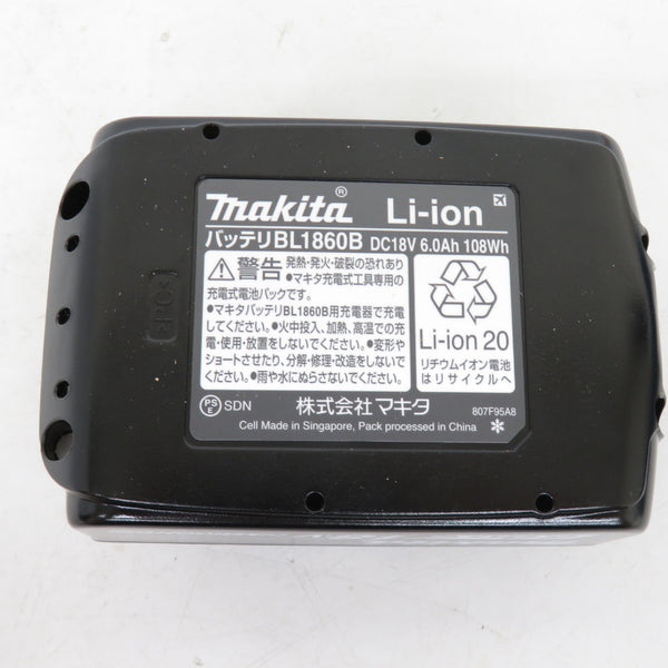 makita (マキタ) 18V 6.0Ah Li-ionバッテリ 残量表示付 雪マーク付 充電回数1回 化粧箱付 BL1860B A-60464 中古美品