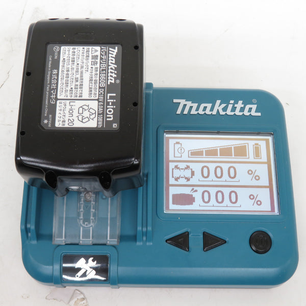 makita (マキタ) 18V 6.0Ah Li-ionバッテリ 残量表示付 雪マーク付 充電回数1回 化粧箱付 BL1860B A-60464 中古美品