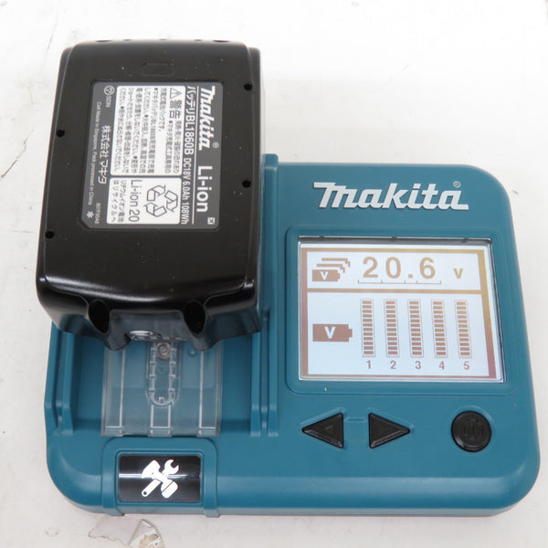 makita (マキタ) 18V 6.0Ah Li-ionバッテリ 残量表示付 雪マーク付 充電回数1回 化粧箱付 BL1860B A-60464 中古美品