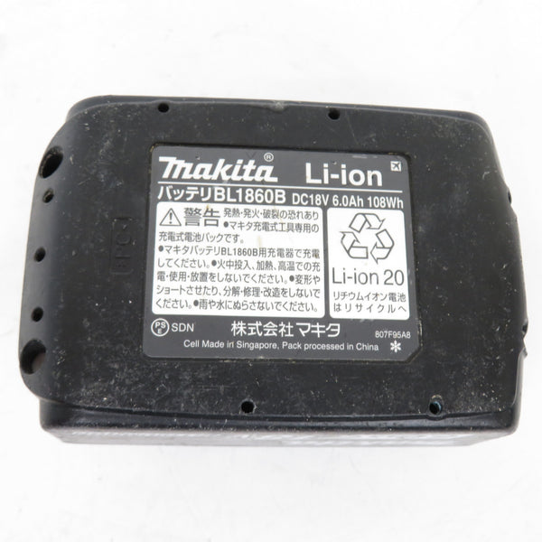 makita (マキタ) 18V 6.0Ah Li-ionバッテリ 残量表示付 雪マーク付 充電回数64回 BL1860B A-60464 中古