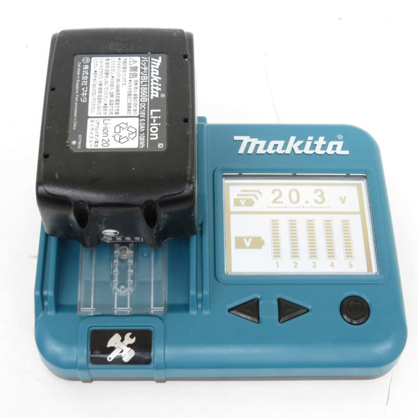 makita (マキタ) 18V 6.0Ah Li-ionバッテリ 残量表示付 雪マーク付 充電回数3回 BL1860B A-60464 中古