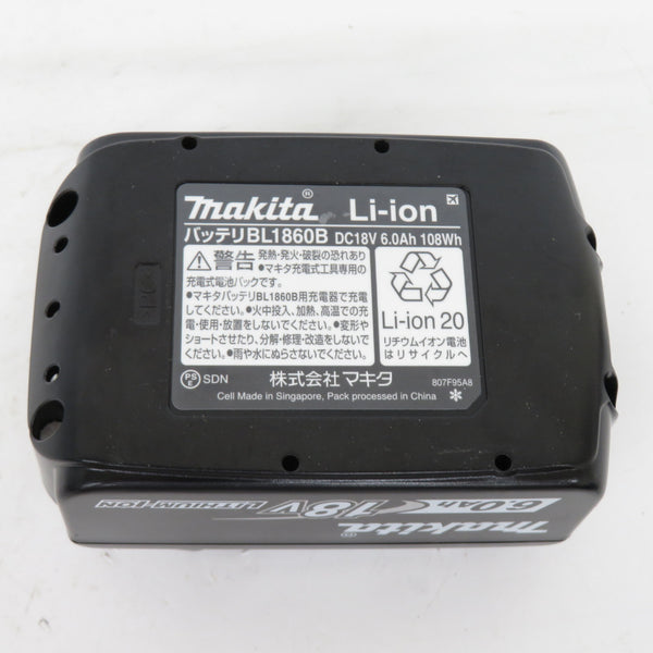 makita (マキタ) 18V 6.0Ah Li-ionバッテリ 残量表示付 雪マーク付 充電回数2回 BL1860B A-60464 中古美品