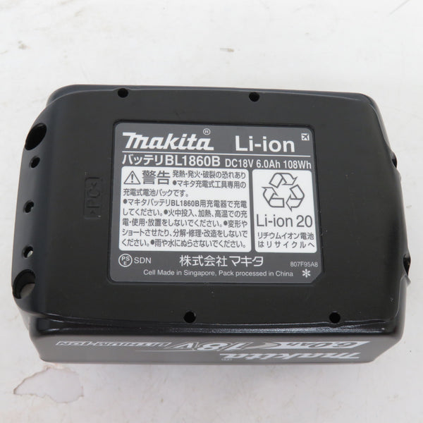 makita (マキタ) 18V 6.0Ah Li-ionバッテリ 残量表示付 雪マーク付 充電回数2回 BL1860B A-60464 中古美品