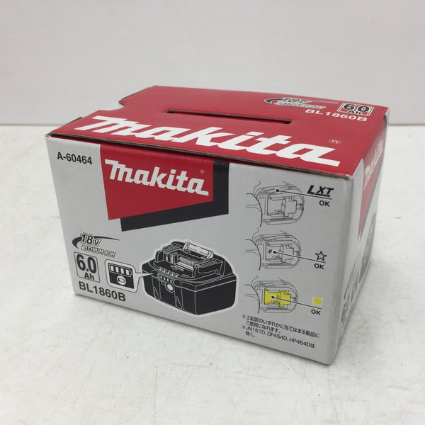 makita (マキタ) 18V 6.0Ah Li-ionバッテリ 残量表示付 雪マーク付 検品済 化粧箱入 BL1860B A-60464 未使用品