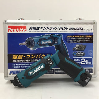 makita (マキタ) 7.2V 1.5Ah 充電式ペンドライバドリル 青 ケース・充電器・バッテリ2個・ビットセット DF012DSHX 未使用品
