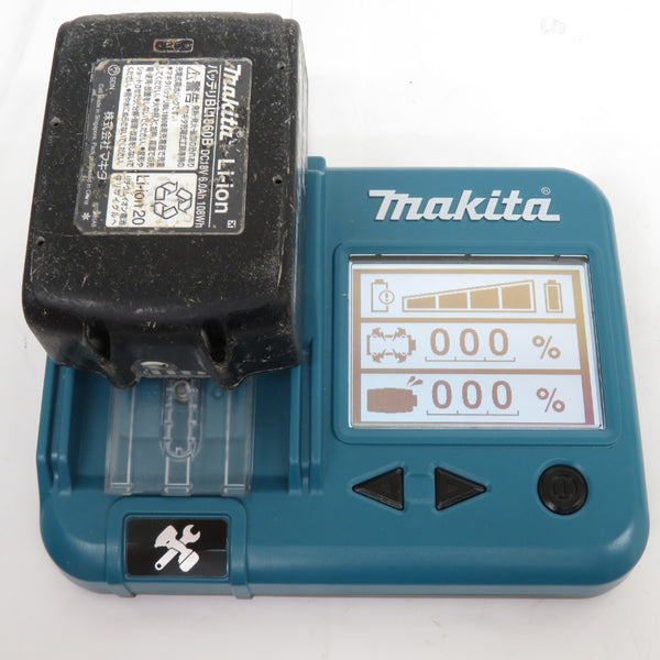 makita (マキタ) 18V 6.0Ah Li-ionバッテリ 残量表示付 雪マーク付 充電回数64回 BL1860B A-60464 中古