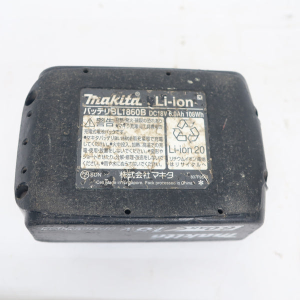 makita (マキタ) 18V 6.0Ah Li-ionバッテリ 残量表示付 雪マーク付 充電回数103回 BL1860B A-60464 中古