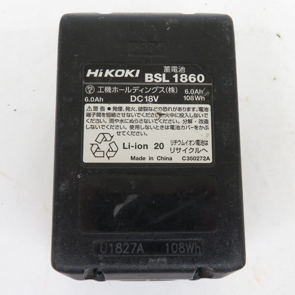 HiKOKI ハイコーキ 18V 6.0Ah Li-ionバッテリ リチウムイオン電池 BSL1860 中古