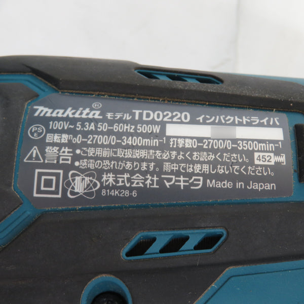 makita (マキタ) 100V インパクトドライバ ケース付 TD0220 中古