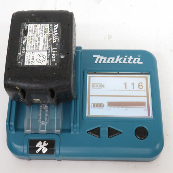 makita (マキタ) 18V 6.0Ah Li-ionバッテリ 残量表示付 雪マーク付 充電回数116回 BL1860B A-60464 中古