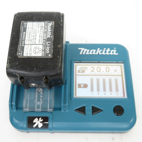 makita (マキタ) 18V 6.0Ah Li-ionバッテリ 残量表示付 雪マーク付 化粧箱付 充電回数23回 BL1860B A-60464 中古