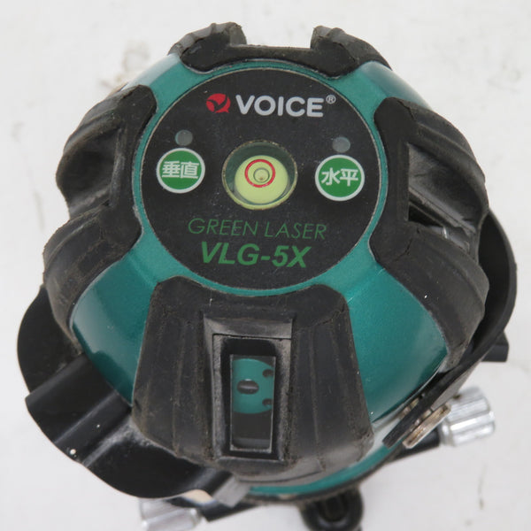 VOICE (ボイス) レーザー墨出器 グリーンレーザー 水平・大矩・鉛直クロス・たち・地墨ポイント ケース付 VLG-5X 中古