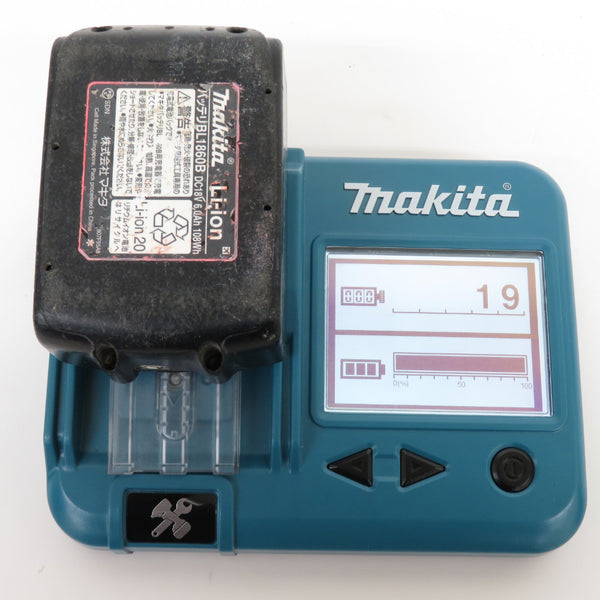 makita (マキタ) 18V 6.0Ah Li-ionバッテリ 残量表示付 雪マーク付 充電回数19回 BL1860B A-60464 中古