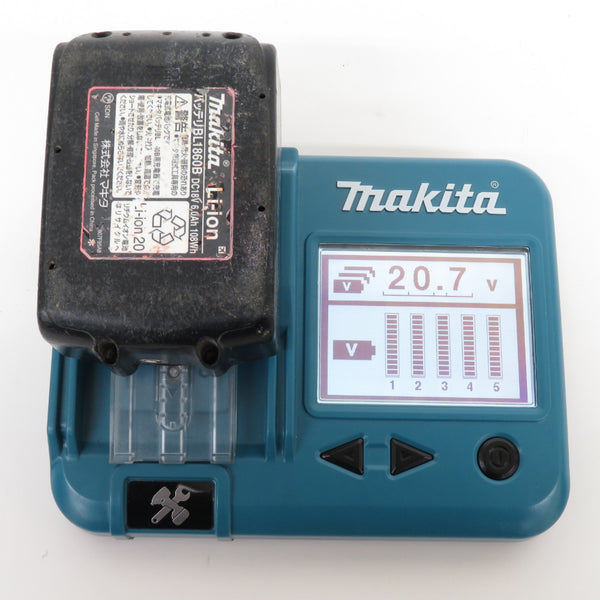 makita (マキタ) 18V 6.0Ah Li-ionバッテリ 残量表示付 雪マーク付 充電回数19回 BL1860B A-60464 中古