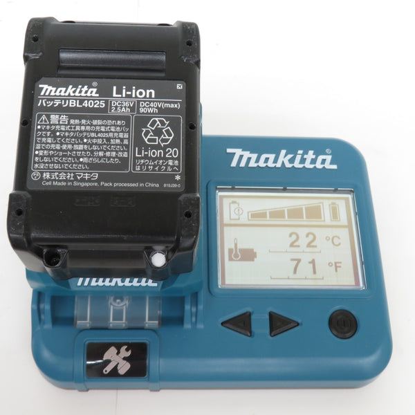 makita (マキタ) 40Vmax 2.5Ah Li-ionバッテリ 残量表示付 充電回数34回 BL4025 A-69923 中古