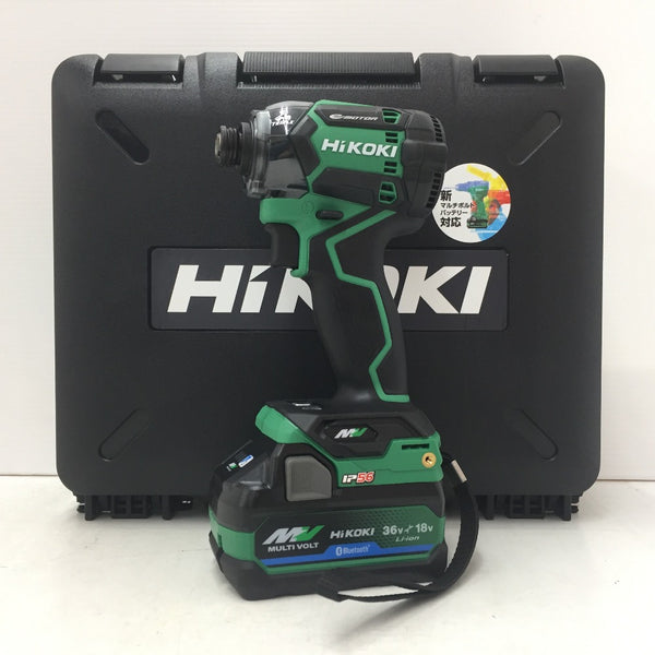 HiKOKI (ハイコーキ) マルチボルト36V コードレスインパクトドライバ アグレッシブグリーン ケース・充電器・新型Bluetoothバッテリ2個セット WH36DC(2XPSZ) 美品