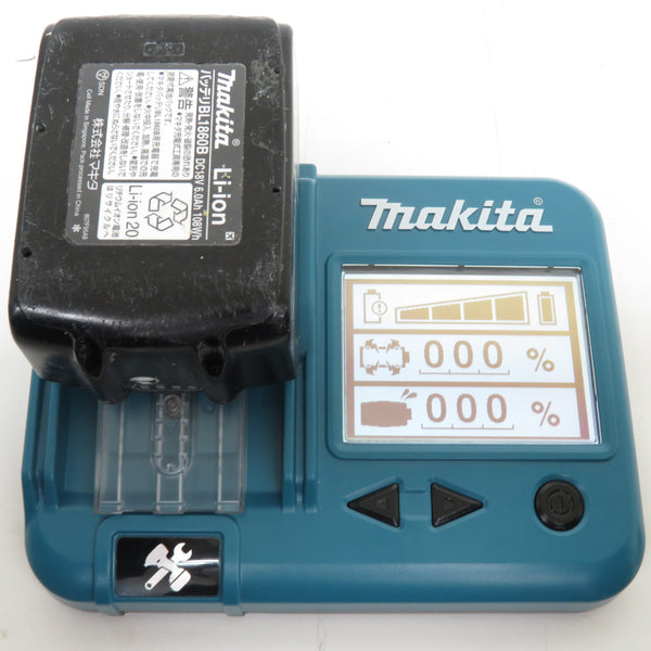 makita (マキタ) 18V 6.0Ah Li-ionバッテリ 残量表示付 雪マーク付 充電回数54回 BL1860B A-60464 中古