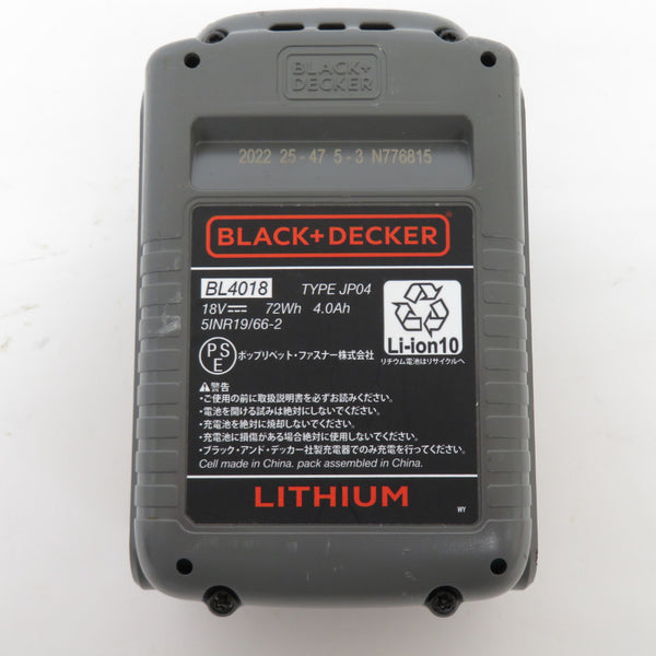 BLACK+DECKER (ブラック＆デッカー) 18V 4.0Ah コードレス高枝ポールチェーンソー 最大3m バッグ・充電器・バッテリ1個セット GPC1840LN 中古