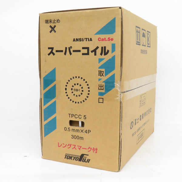 富士製線 LANケーブル Cat5e UTPケーブル 白 300m 9.45kg 0.5-4P TPCC5 WH 未開封品