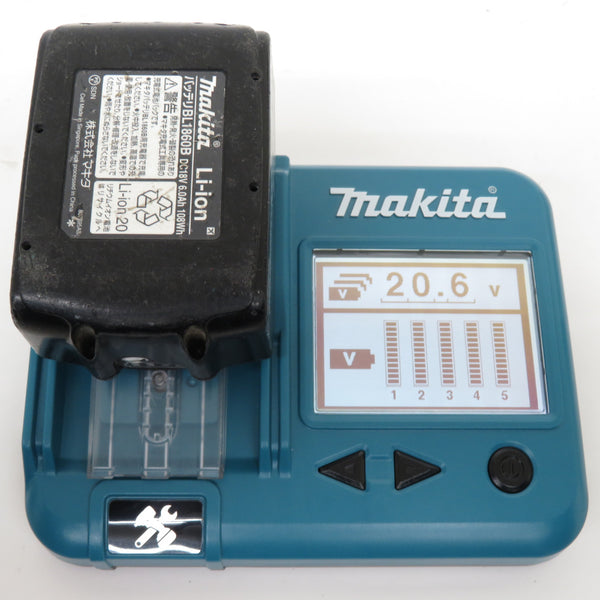 makita (マキタ) 18V 6.0Ah Li-ionバッテリ 残量表示付 雪マーク付 充電回数24回 BL1860B A-60464 中古