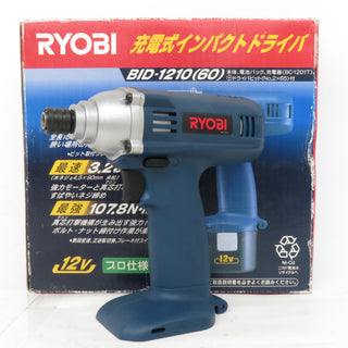 RYOBI KYOCERA 京セラ 12V対応 Ni-cd 充電式インパクトドライバ 本体のみ 充電器付 BID-1210 中古美品