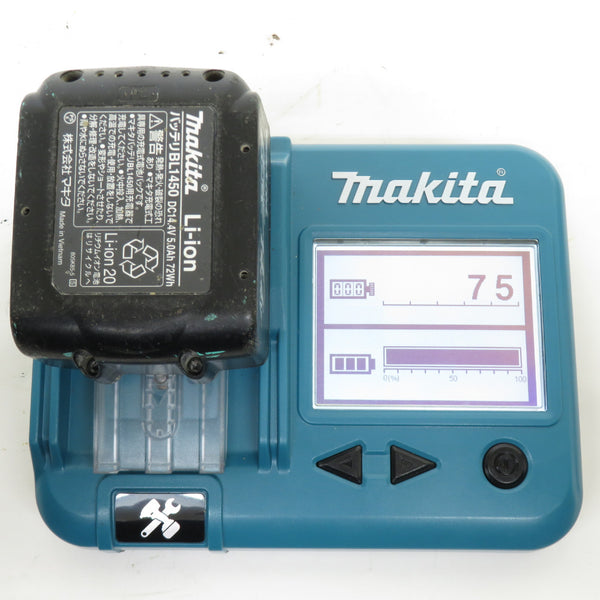makita (マキタ) 14.4V 5.0Ah Li-ionバッテリ 残量表示なし 充電回数75回 BL1450 A-59259 中古