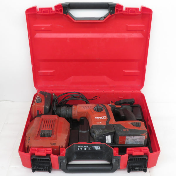 HILTI (ヒルティ) 21.6V 5.2Ah 充電式ロータリーハンマードリル SDSプラス ケース・充電器・バッテリ2個セット TE6-A22 中古