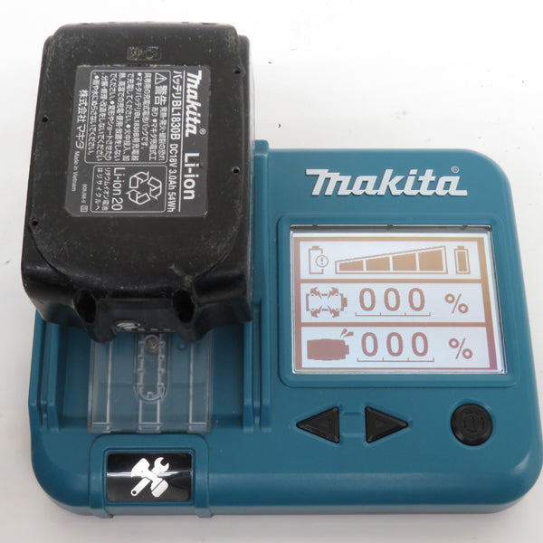 makita (マキタ) 18V 3.0Ah Li-ionバッテリ 残量表示付 充電回数9回 BL1830B A-60442 中古