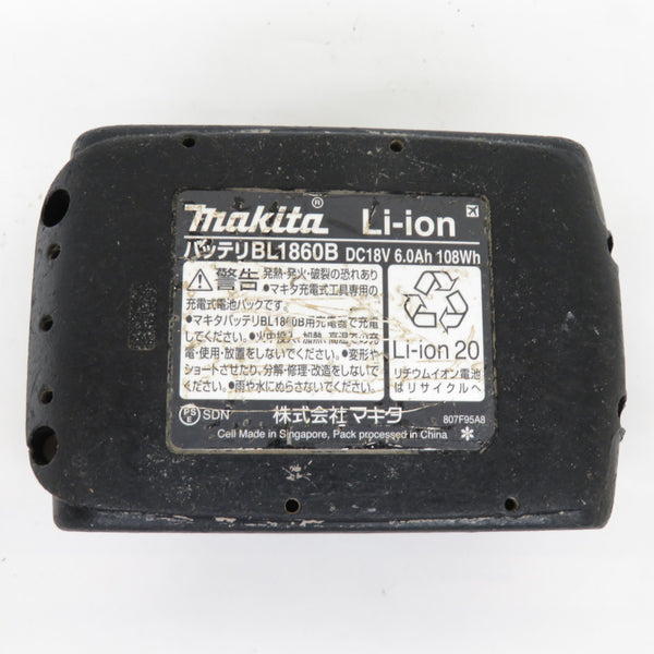 makita マキタ 18V 6.0Ah Li-ionバッテリ 残量表示付 雪マーク付 充電回数129回 BL1860B A-60464 残量表示ボタン反応悪い 中古