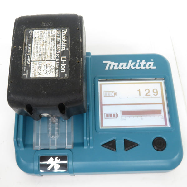 makita マキタ 18V 6.0Ah Li-ionバッテリ 残量表示付 雪マーク付 充電回数129回 BL1860B A-60464 残量表示ボタン反応悪い 中古