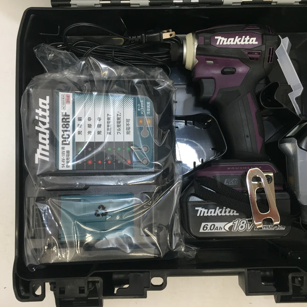 makita (マキタ) 18V 6.0Ah 充電式インパクトドライバ オーセンティックパープル ケース・充電器・バッテリ2個セット TD172DGXAP 未使用品